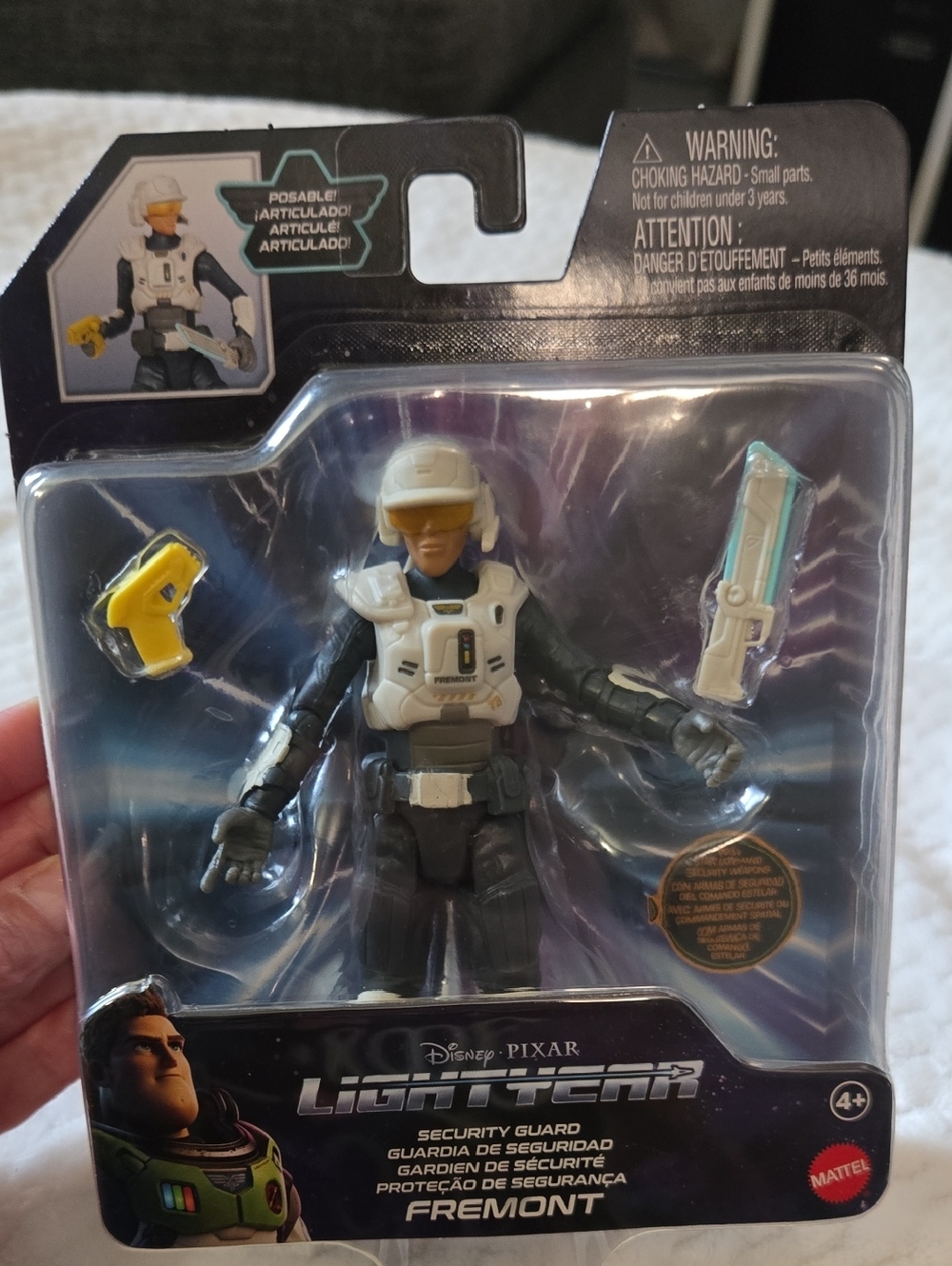 NWTMattel Lightyear Fremont Security Guard Action Figure - White, Black & Yellow